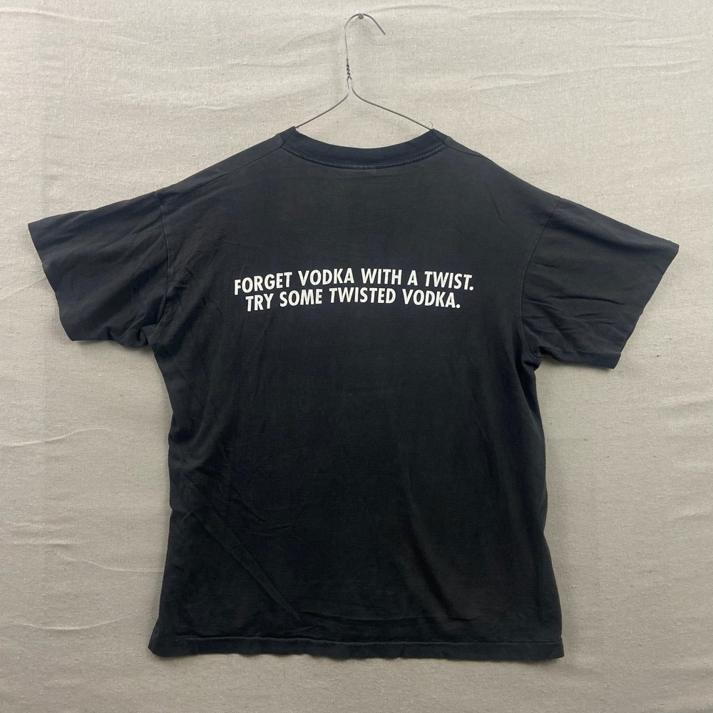 Jubilaeum Graphic T-Shirt Mens L‎ Black Twisted Vodka Humor Vintage 90s Tee
